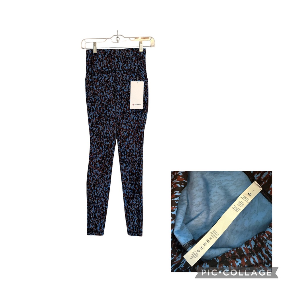 Lululemon Swift Speed HR Tight 28 Leopard Camo Blue LW5CY4S Size 2 NWT